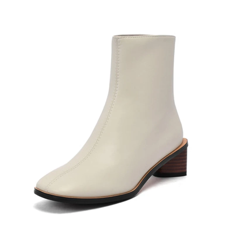 ANNYMOLI Real Leather Woman Boots High Heel Ankle Boots Zip Thick Heel Short Boots Square Toe Female Shoes Autumn Beige Size 40
ANNYMOLI Real Leather Woman Boots High Heel Ankle Boots Zip Thick Heel Short Boots Square Toe Female Shoes Autumn Beige Size 40
