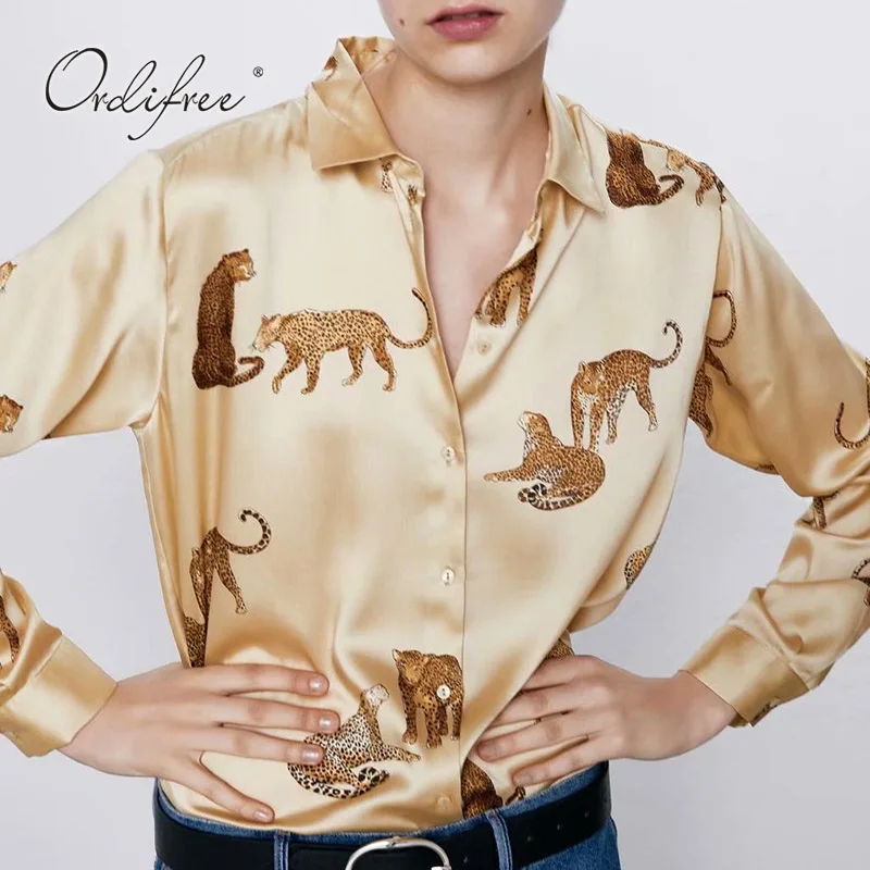 Ordifree 2021 Summer Streetwear Women Satin Shirt Blouse Long Sleeve Animal Print Fashion Female Shirt Tops
Ordifree 2021 Summer Streetwear Women Satin Shirt Blouse Long Sleeve Animal Print Fashion Female Shirt Tops