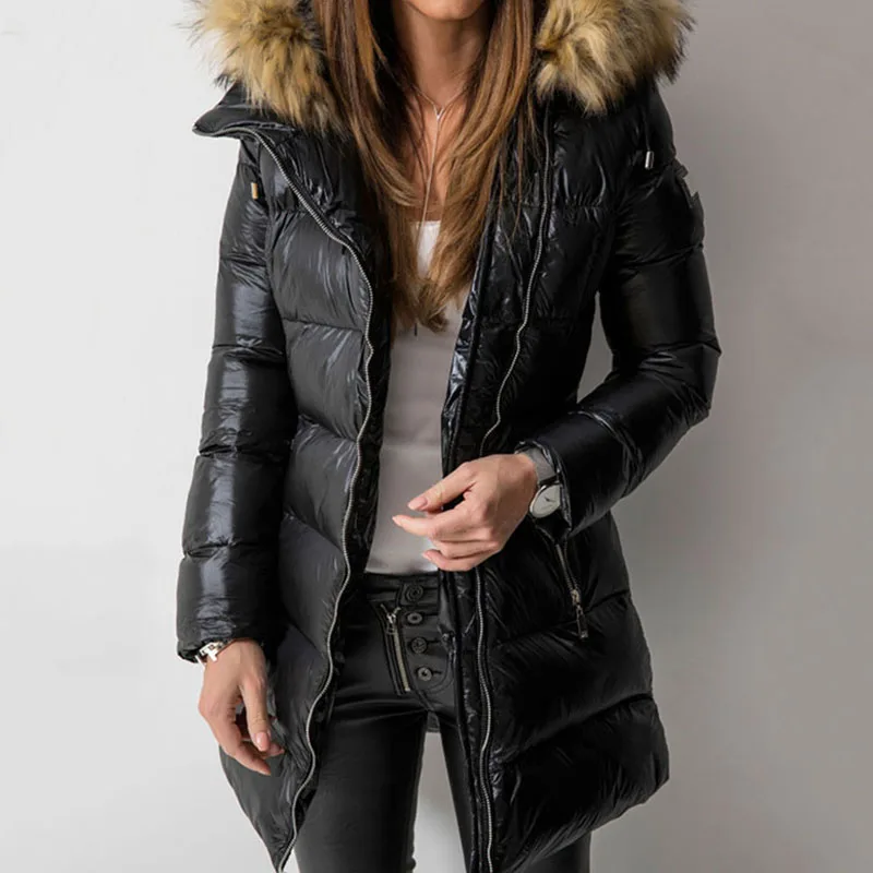 

Толстый зимний пуховик, пальто, женская парка, теплые куртки с хлопковой подкладкой, пальто, базовые пальто, черная длинная верхняя одежда, ж...