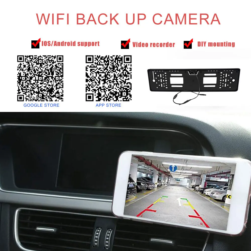170 Wide Angle HD Car DVR Wireless Wifi backup Parking Reverse Rear View Camera Vehicle Auto security Waterproof | Автомобили и