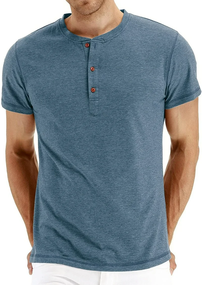Mens V-Neck Fashion Casual Front Placket Basic Long/Short Sleeve Henley best seller T-Shirts
Mens V-Neck Fashion Casual Front Placket Basic Long/Short Sleeve Henley best seller T-Shirts