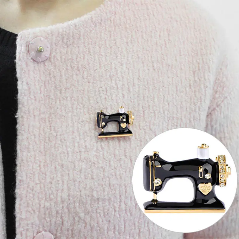 Micro-inlaid Zircon Vintage Black Sewing Machine Drip Enamel Brooch- Black 2.5*3.3cm Women's Sweater Clothing Accessories New
Micro-inlaid Zircon Vintage Black Sewing Machine Drip Enamel Brooch- Black 2.5*3.3cm Women's Sweater Clothing Accessories New