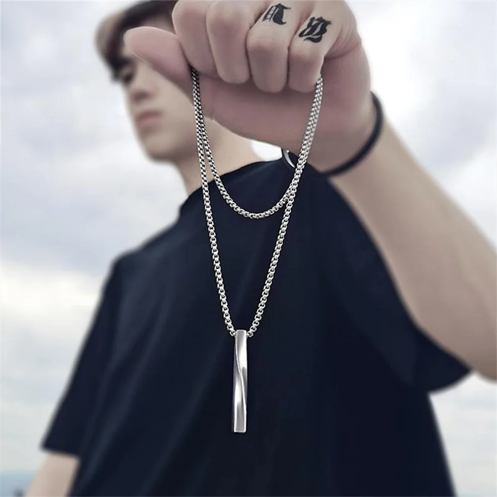 Black Rectangle Spiral Cube Pendant Necklace For Women Men Twisted Long Titanium Steel Hip Hop Street Dance Accessories Necklace
Black Rectangle Spiral Cube Pendant Necklace For Women Men Twisted Long Titanium Steel Hip Hop Street Dance Accessories Necklace