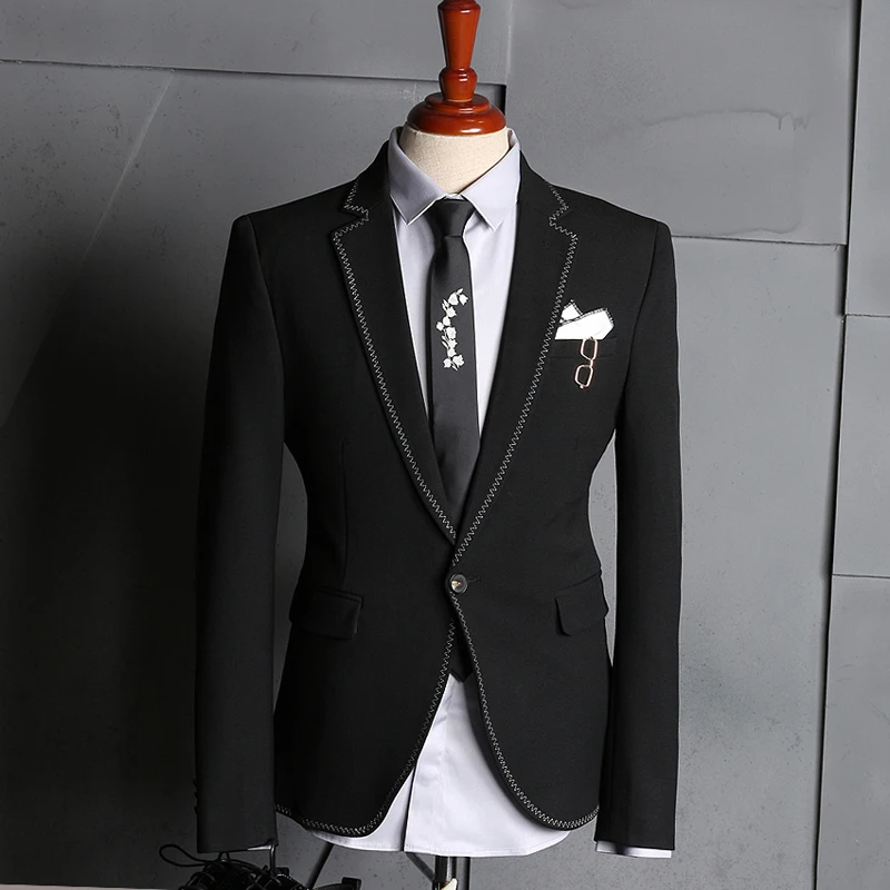 OIMG Men's suit three-piece suit, young casual suit, groom wedding dress, Korean style slim trend suit
OIMG Men's suit three-piece suit, young casual suit, groom wedding dress, Korean style slim trend suit