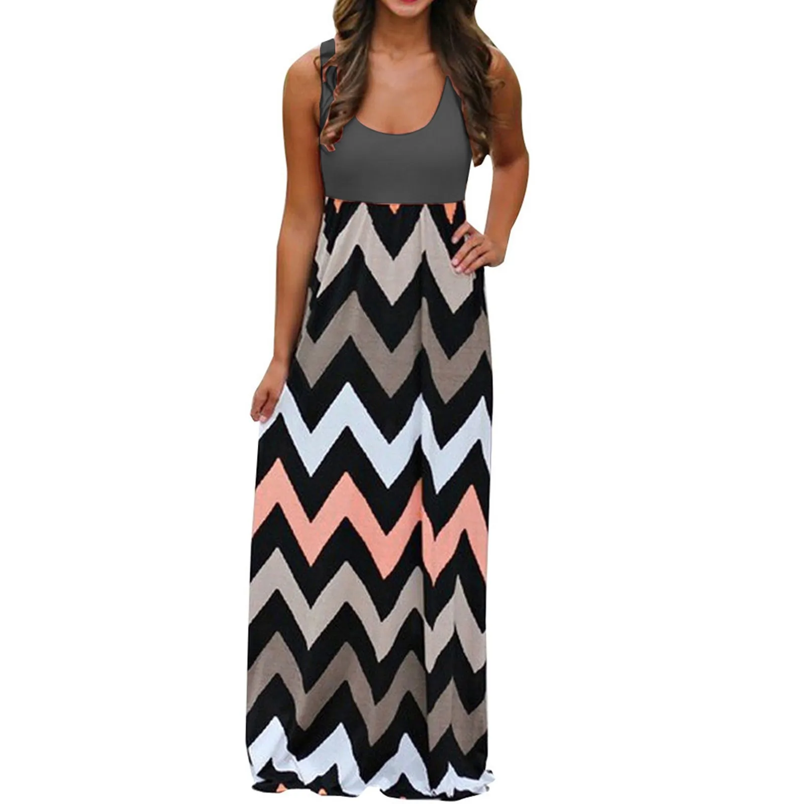 Fashion Tank Dress Women's Striped Patchwork Sleeveless Maxi Dresses Ladies Plus Size Summer Casual O-Neck Long Dress vestidos
Fashion Tank Dress Women's Striped Patchwork Sleeveless Maxi Dresses Ladies Plus Size Summer Casual O-Neck Long Dress vestidos