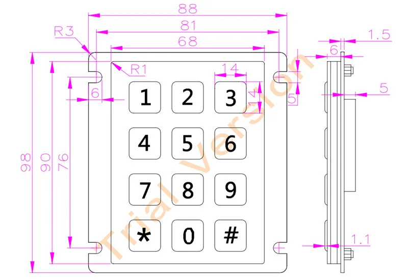 Outdoor 12 Keys 3X4 Matrix USB ATM Kiosk Access Control LED Backlit Backlight Industrial Metal Numeric Keypad
Outdoor 12 Keys 3X4 Matrix USB ATM Kiosk Access Control LED Backlit Backlight Industrial Metal Numeric Keypad