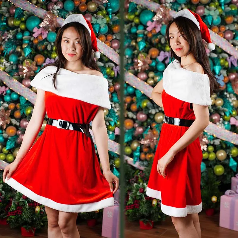 Christmas decorations new one-shoulder women's skirts party stage costumes Christmas women's suits Wedding Gown Formal Dresses
Christmas decorations new one-shoulder women's skirts party stage costumes Christmas women's suits Wedding Gown Formal Dresses