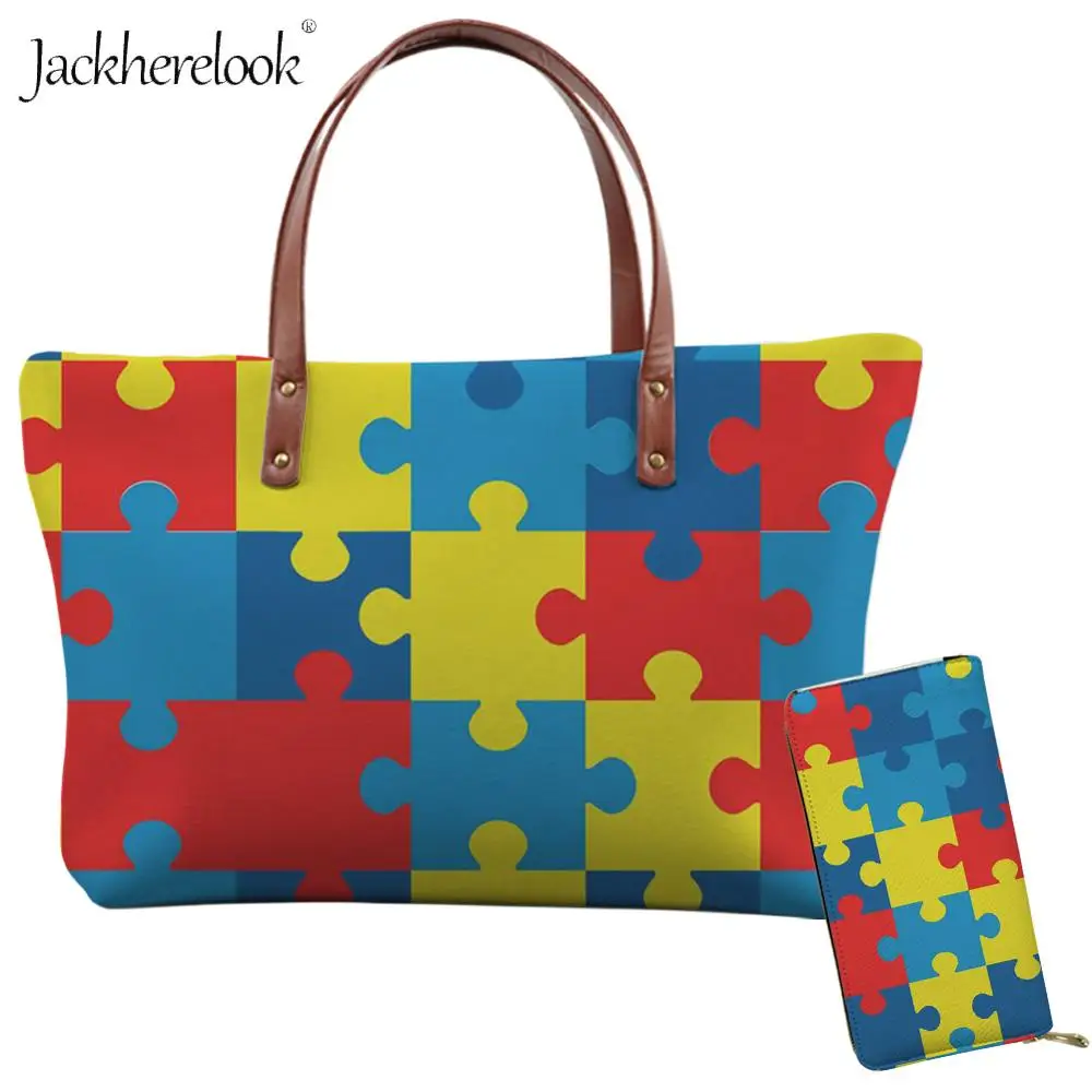 Jackherelook 2Pcs Autism Awareness Multi Color Women Shoulder Bag Lady Tote Bag Large Neoprene Messenger Bag and Purse/Wallet
Jackherelook 2Pcs Autism Awareness Multi Color Women Shoulder Bag Lady Tote Bag Large Neoprene Messenger Bag and Purse/Wallet