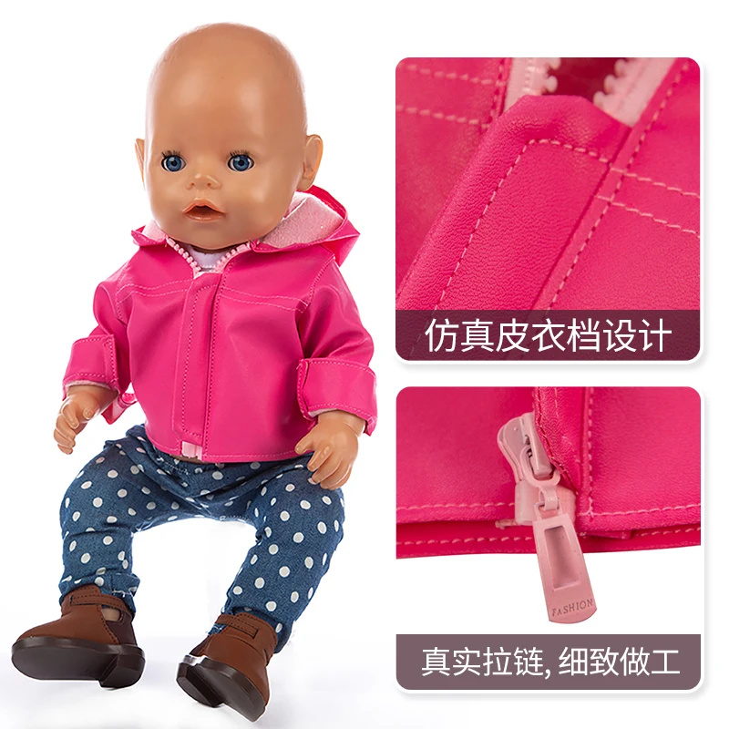 Doll Clothes Accessories Born New Baby Fit 18 inch 43cm Black Purple Blue Red leather Clothes For Baby Birthday Gift
Doll Clothes Accessories Born New Baby Fit 18 inch 43cm Black Purple Blue Red leather Clothes For Baby Birthday Gift
