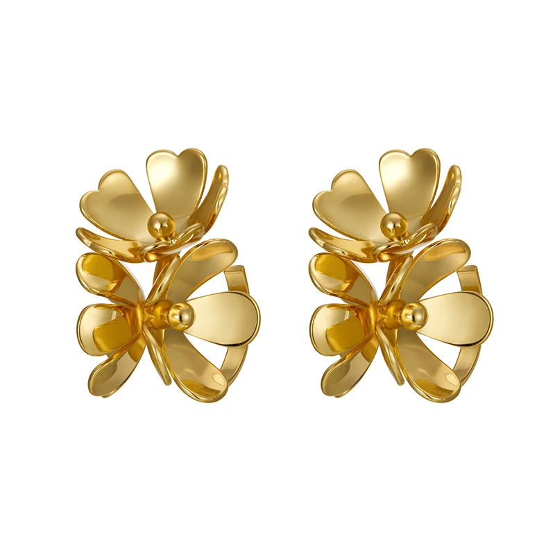 Retro tone French romantic luxury metal flower earrings small temperament earrings women
Retro tone French romantic luxury metal flower earrings small temperament earrings women