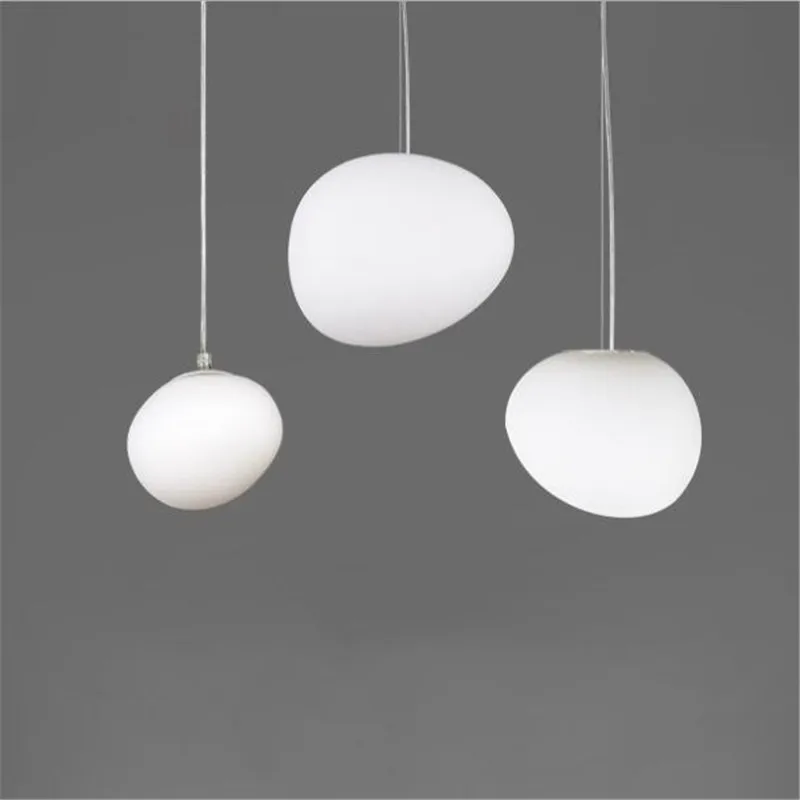 Modern Cobble Stone Glass Suapension Vintage Loft Milk White Pebble Dining Room Bar Restaurant Drop Pendant Light 2652
Modern Cobble Stone Glass Suapension Vintage Loft Milk White Pebble Dining Room Bar Restaurant Drop Pendant Light 2652