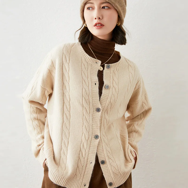 2021 autumn winter Vintage knitted sweater women O neck cardigan women thick twist buttoned sweater coat women cardigans elegant
2021 autumn winter Vintage knitted sweater women O neck cardigan women thick twist buttoned sweater coat women cardigans elegant