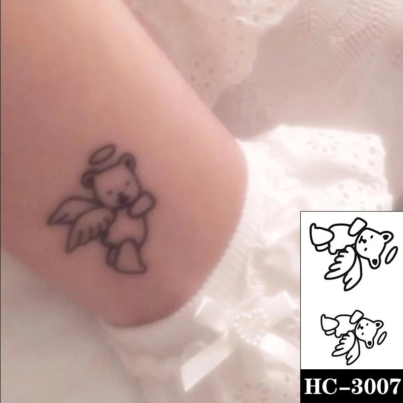 Waterproof Temporary Tattoo Sticker Cute Angel Bear Cartoon Pattern Small Size Body Art Fake Tattoos Flash Tatoos Arm Neck Women 
Waterproof Temporary Tattoo Sticker Cute Angel Bear Cartoon Pattern Small Size Body Art Fake Tattoos Flash Tatoos Arm Neck Women
