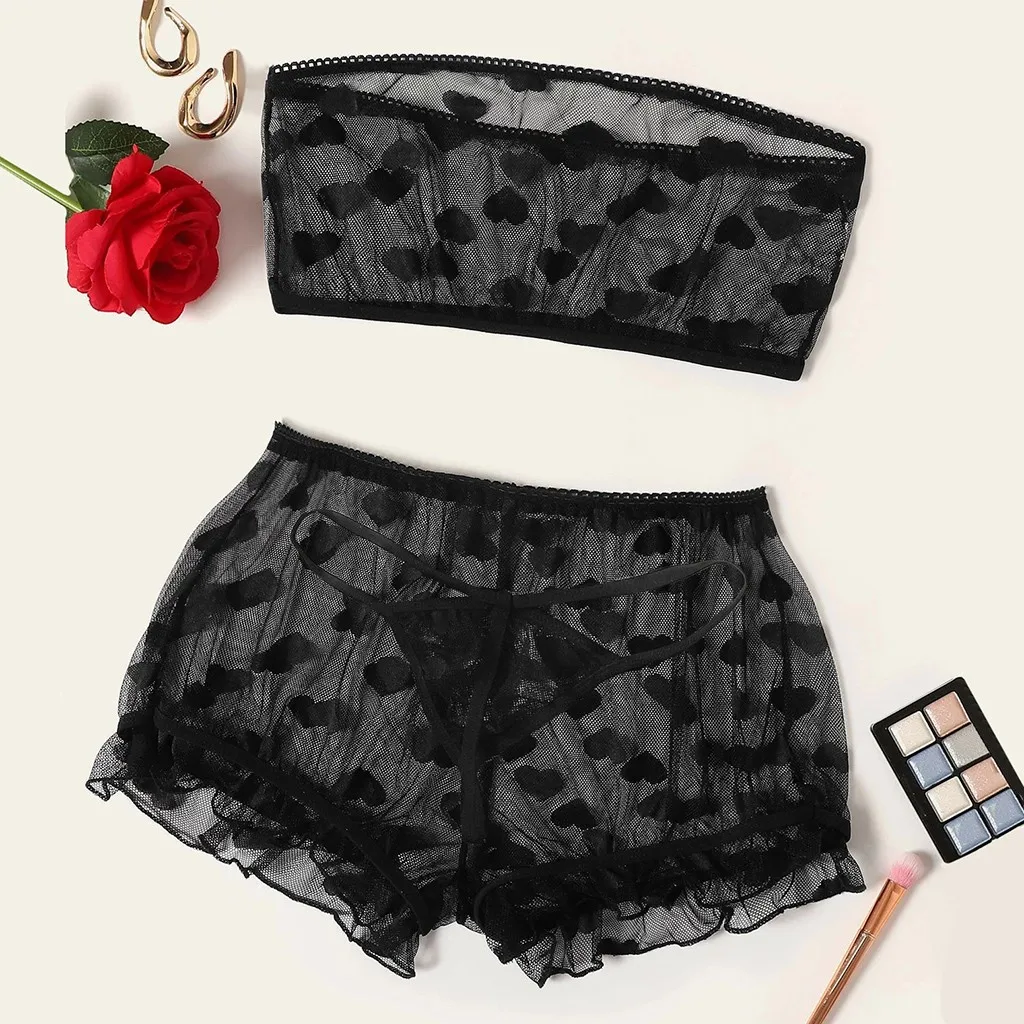 Pajama Sets Sexy Off-shoulder Bra Shorts Sleepwear Women's Pajamas Lace Love Embroidery Women's Nightwear Plus Size Pijama
Pajama Sets Sexy Off-shoulder Bra Shorts Sleepwear Women's Pajamas Lace Love Embroidery Women's Nightwear Plus Size Pijama