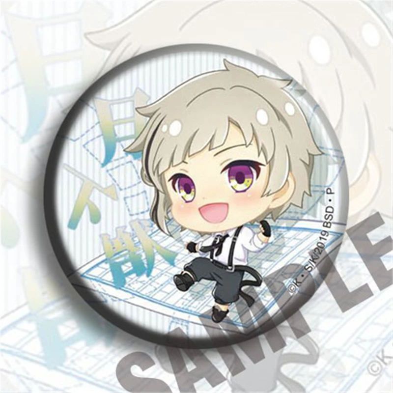 Japan Anime Bungou Stray Dogs 58mm Cosplay Badge Cartoon Collection Backpacks Badges Bags Button Brooch Pins Gifts Accessories | Украшения