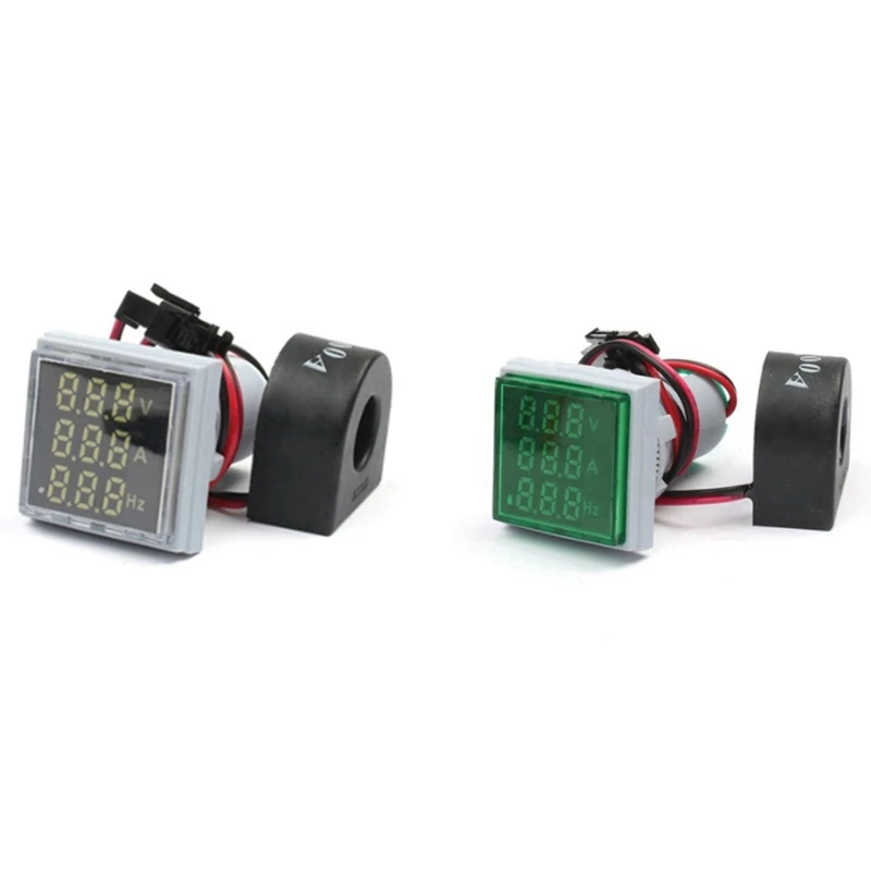 2 Set AC 60-500V Voltmeter Ammeter HZ Hertz Frequency Meter 22Mm Current Voltage Indicator LED Tester, White & Green
2 Set AC 60-500V Voltmeter Ammeter HZ Hertz Frequency Meter 22Mm Current Voltage Indicator LED Tester, White & Green