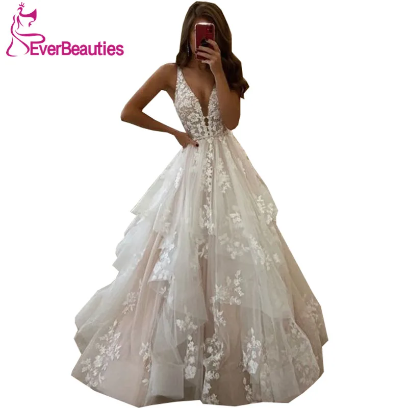 Vestido De Noiva 2020 A-Line Tulle Lace Wedding Dresses Luxury Bride Dress V-Neck Wedding Gowns Robe De Mariee
Vestido De Noiva 2020 A-Line Tulle Lace Wedding Dresses Luxury Bride Dress V-Neck Wedding Gowns Robe De Mariee