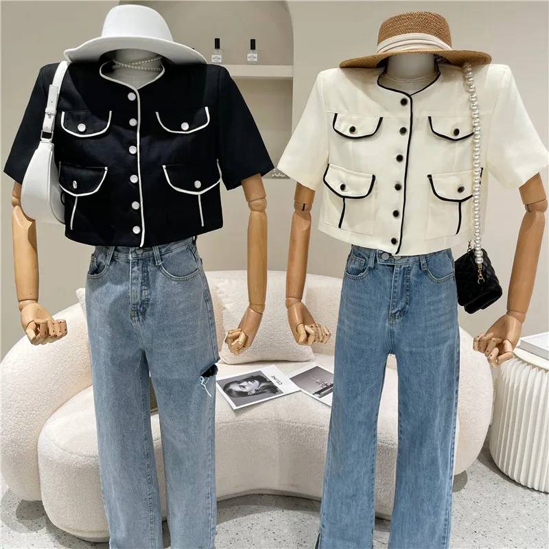 Women's Spring Summer 2021 Niche Design Fashion Contrast Design Single Breasted Cardigan Short Coat
Women's Spring Summer 2021 Niche Design Fashion Contrast Design Single Breasted Cardigan Short Coat