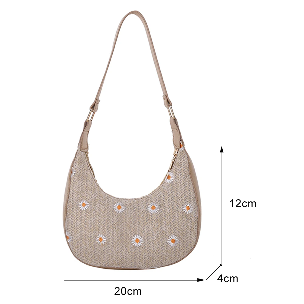 Fashion Women Daisy Embroidery Lace Woven Shoulder Underarm Bag Casual Ladies Summer Vacation Beach Small Hobos Handbags Purse
Fashion Women Daisy Embroidery Lace Woven Shoulder Underarm Bag Casual Ladies Summer Vacation Beach Small Hobos Handbags Purse
