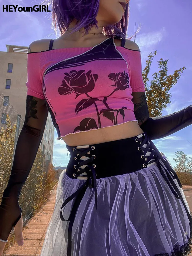 Модные женские укороченные топы HEYounGIRL с принтом роз, лоскутные сетчатые сексуальные футболки с длинным рукавом и открытыми плечами, милые у...
Модные женские укороченные топы HEYounGIRL с принтом роз, лоскутные сетчатые сексуальные футболки с длинным рукавом и открытыми плечами, милые у...