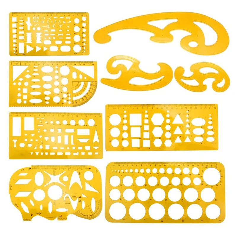 9 Pcs Architecture Drawing Templates Technical Drafting Stencils Tool French Curve Ruler for Artistic Studio Office
9 Pcs Architecture Drawing Templates Technical Drafting Stencils Tool French Curve Ruler for Artistic Studio Office