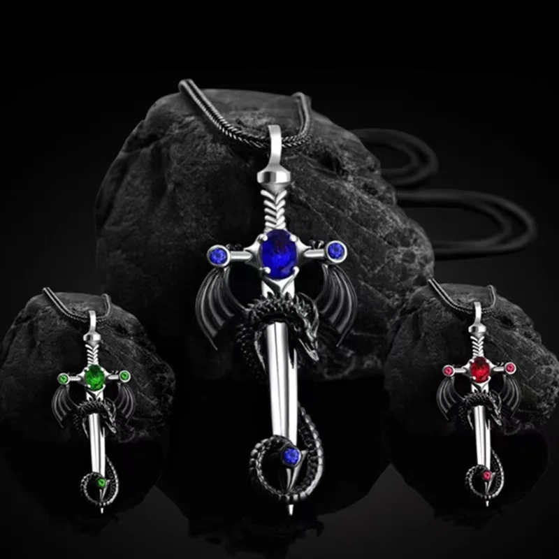 Titanium Steel Men's Necklace Hip Hop Dragon Sword Cross Pendant Popular Jewelry Fashion Jewelry Colar Masculino Bijuterias
Titanium Steel Men's Necklace Hip Hop Dragon Sword Cross Pendant Popular Jewelry Fashion Jewelry Colar Masculino Bijuterias