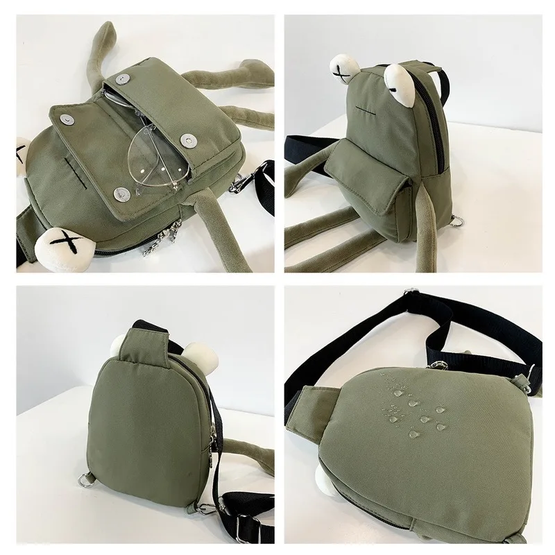 Personality Girl Small Bag Cartoon Cute Frog Bag Casual Messenger Bag For Women Chest Bag Unisex Shoulder Crossbody Bag Students
Personality Girl Small Bag Cartoon Cute Frog Bag Casual Messenger Bag For Women Chest Bag Unisex Shoulder Crossbody Bag Students