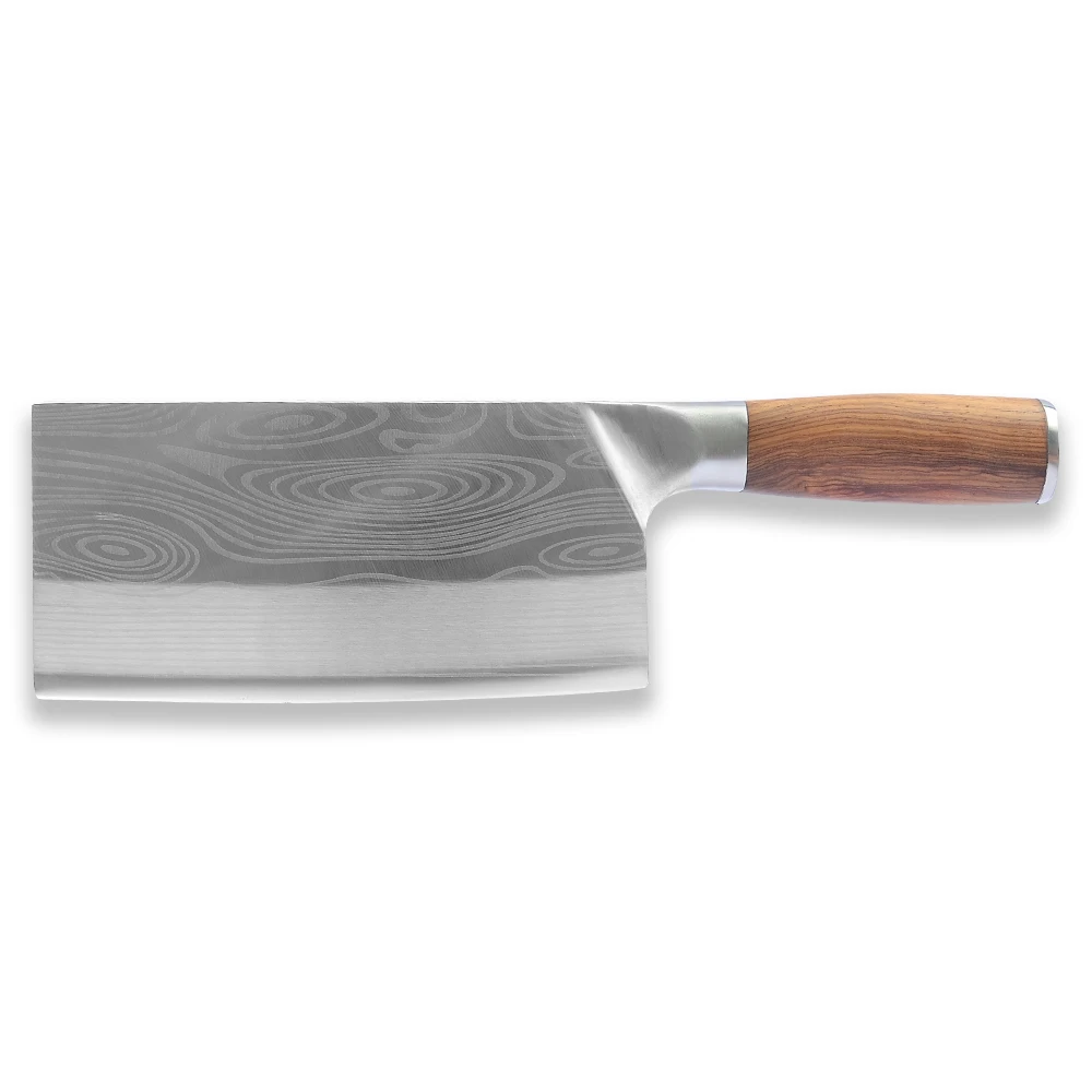 Damask 7 Inch 4cr13 Stainless Steel Kitchen Knife Wood Handle Chopping Knife Meat Cleaver Laser Blade Pattern Cooking Chopper
Damask 7 Inch 4cr13 Stainless Steel Kitchen Knife Wood Handle Chopping Knife Meat Cleaver Laser Blade Pattern Cooking Chopper