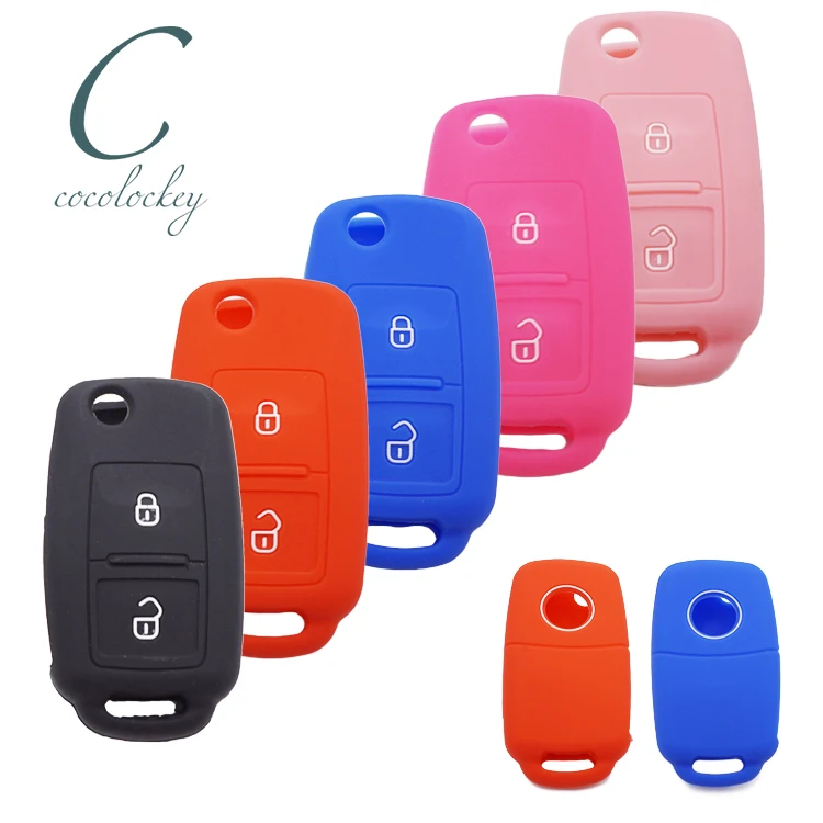 Cocolockey силиконовый чехол для автомобильного ключа VW Amarok Polo Golf MK4 Bora Jetta Altea Skoda Octavia