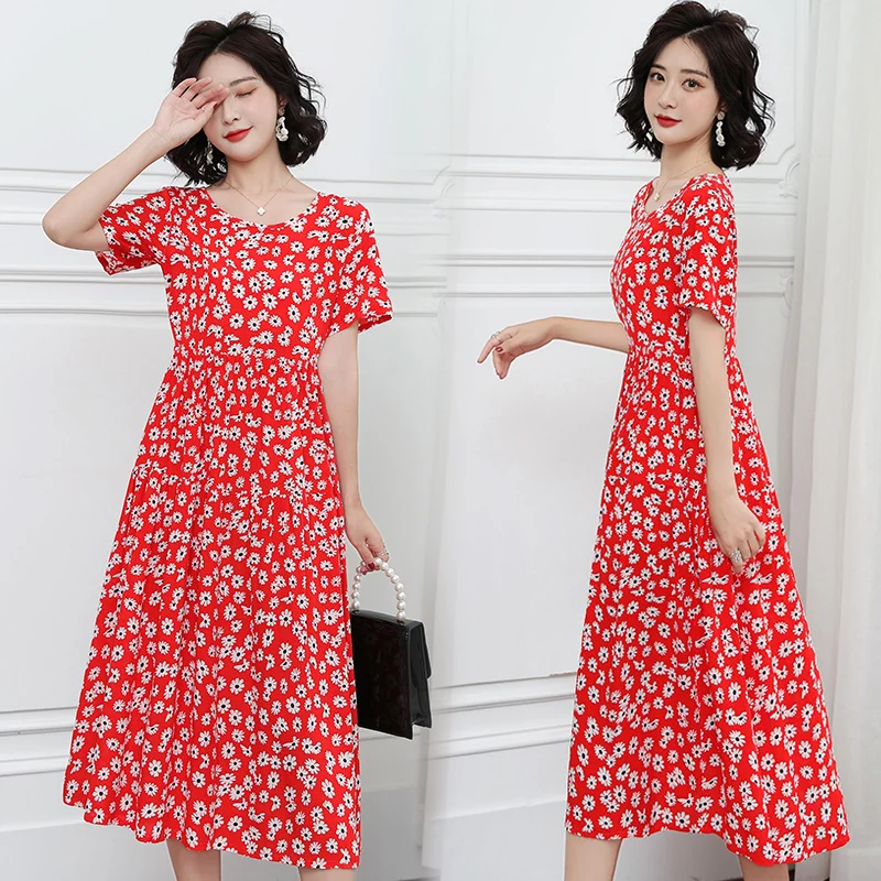 2020 new cotton loose floral large size dress summer middle long print dress belt short sleeve dress round neck
2020 new cotton loose floral large size dress summer middle long print dress belt short sleeve dress round neck