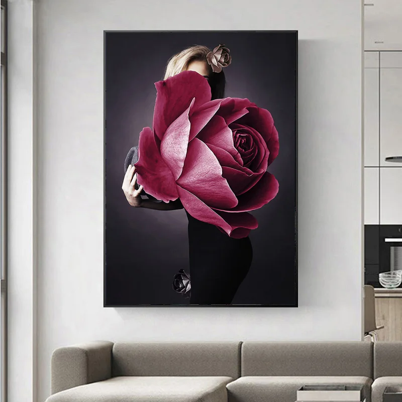 Modern Woman Canvas Painting Wall Art Print Elegant Girl Pink Rose Wall Poster for Living Room Bedroom Wall Pictures Decor
Modern Woman Canvas Painting Wall Art Print Elegant Girl Pink Rose Wall Poster for Living Room Bedroom Wall Pictures Decor