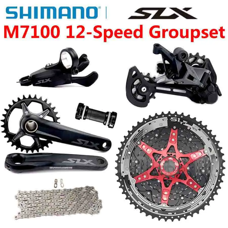 Набор компонентов для горного велосипеда SHIMANO SLX M7100 12 Скоростей SL + RD CSMZ901 CN 11-51T