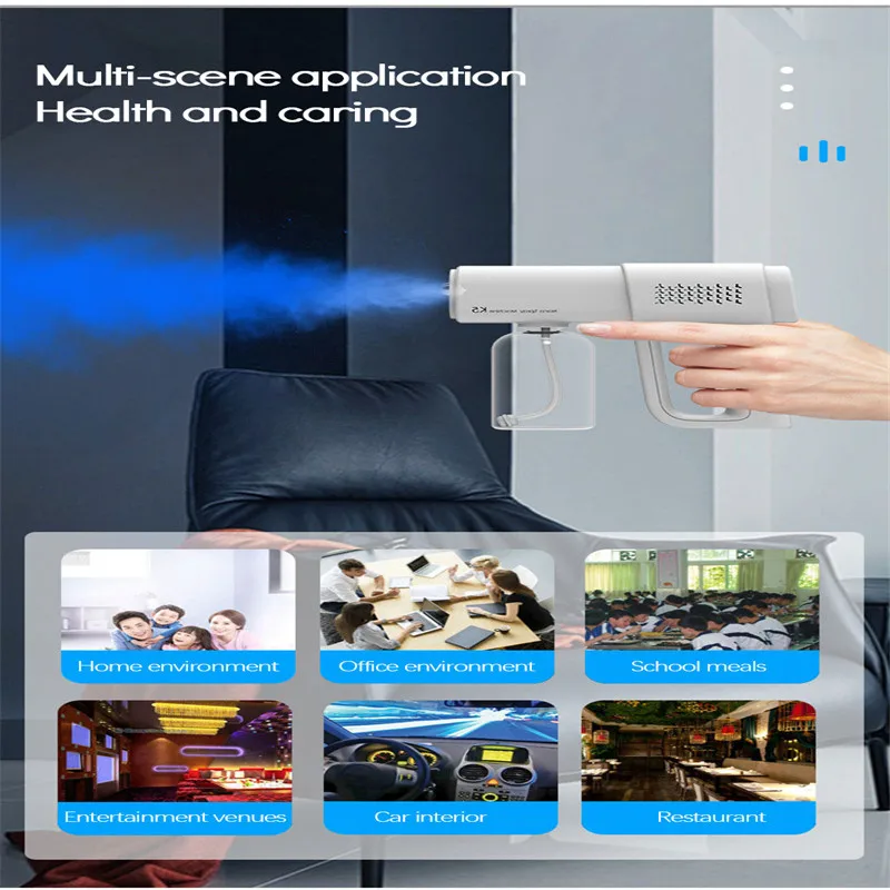 Atomization Sprayer Gun Disinfection Spray Gun Fog Wireless Nano Blue Light Steam Spray Machine Handheld USB Charging Portable
Atomization Sprayer Gun Disinfection Spray Gun Fog Wireless Nano Blue Light Steam Spray Machine Handheld USB Charging Portable