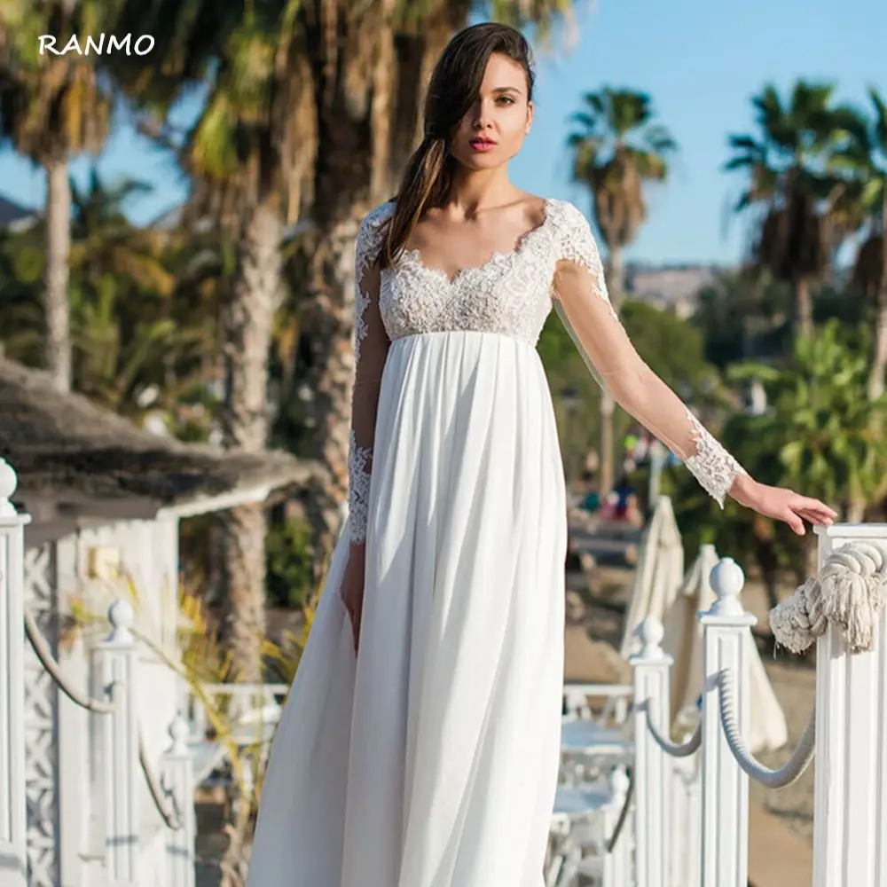 Boho Wedding Dress 2021 Full Sleeves Lace Applique Floor-Length Scoop Backless Bridal Gown Summer Robe De Mariée Chiffon Elegant
Boho Wedding Dress 2021 Full Sleeves Lace Applique Floor-Length Scoop Backless Bridal Gown Summer Robe De Mariée Chiffon Elegant