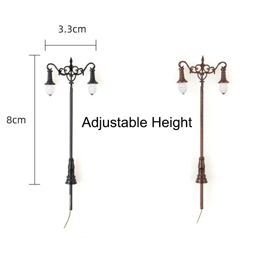 3pcs Double Head Model Railway Train Lamp Post Street Lights HO OO Scale 8cm Complete Lamps Toy Model Accessories
3pcs Double Head Model Railway Train Lamp Post Street Lights HO OO Scale 8cm Complete Lamps Toy Model Accessories