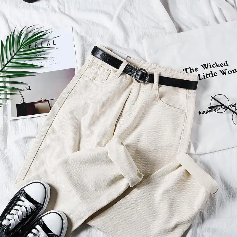 Jeans Women Ankle-length Beige Straight Denim Vintage School Simple Classic Womens Trousers BF Chic Harajuku Korean New Ulzzang
Jeans Women Ankle-length Beige Straight Denim Vintage School Simple Classic Womens Trousers BF Chic Harajuku Korean New Ulzzang