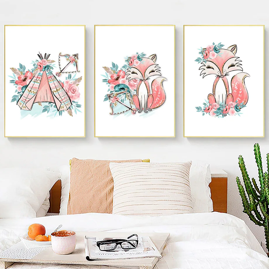 Cartoon Fox Rose Flower Tent Bow Arrow Wall Art Canvas Painting Nordic Posters And Prints Wall Pictures Kids Room Nursery Decor
Cartoon Fox Rose Flower Tent Bow Arrow Wall Art Canvas Painting Nordic Posters And Prints Wall Pictures Kids Room Nursery Decor