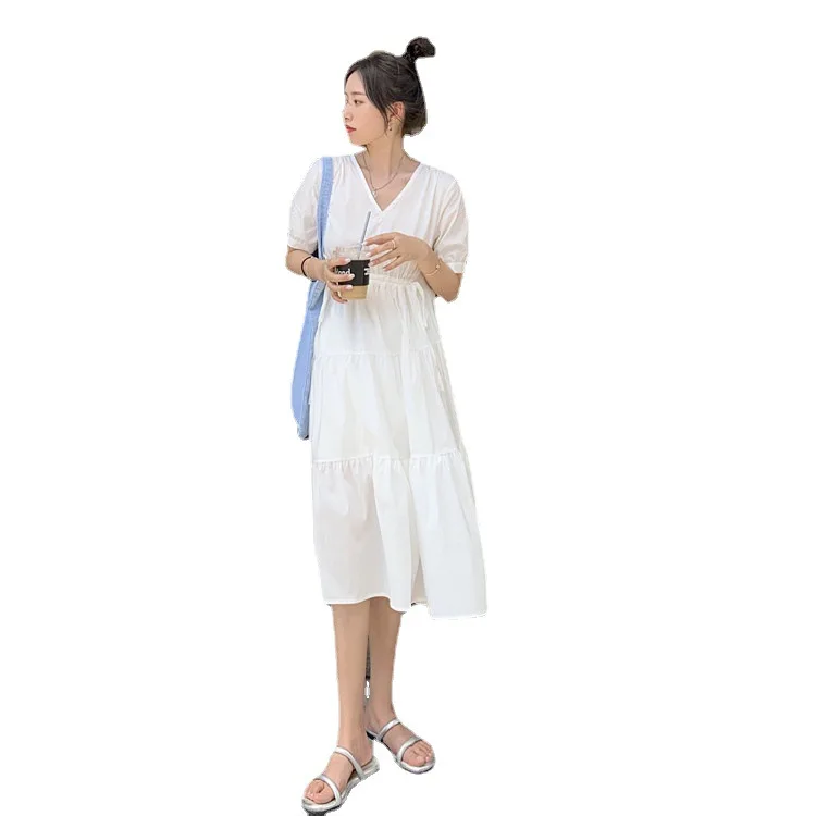 2021 Summer New Korean Style French Style Temperament Fairy Dress Tight Waist Slimming Small V-neck Midi Dress
2021 Summer New Korean Style French Style Temperament Fairy Dress Tight Waist Slimming Small V-neck Midi Dress