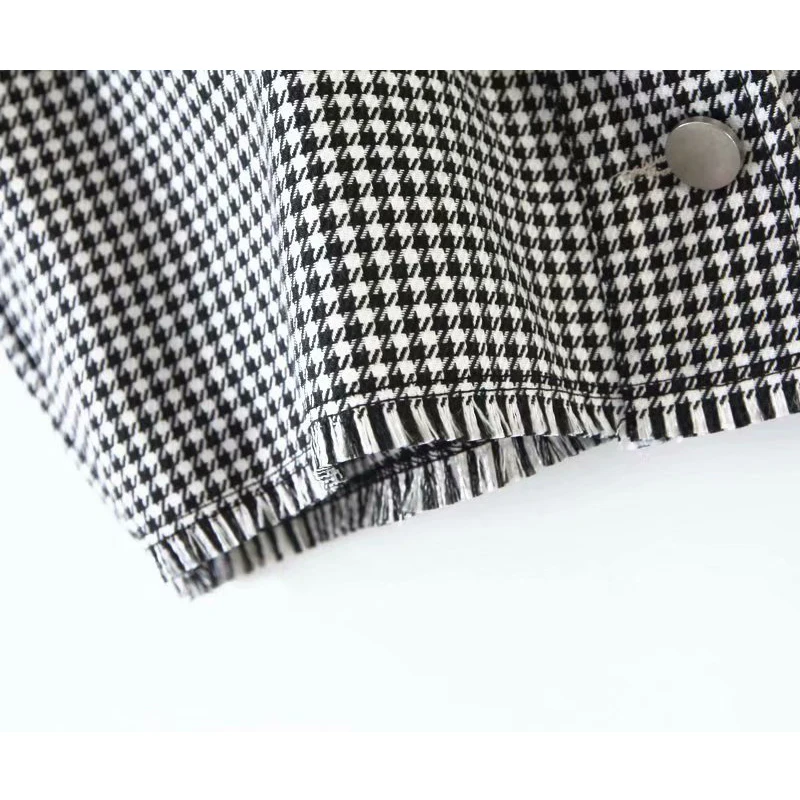Fashion Women Houndstooth Pocket Short Jacket Coat Female Long Sleeve Spring Elegant Ladies All-Match Tops TT9329
Fashion Women Houndstooth Pocket Short Jacket Coat Female Long Sleeve Spring Elegant Ladies All-Match Tops TT9329