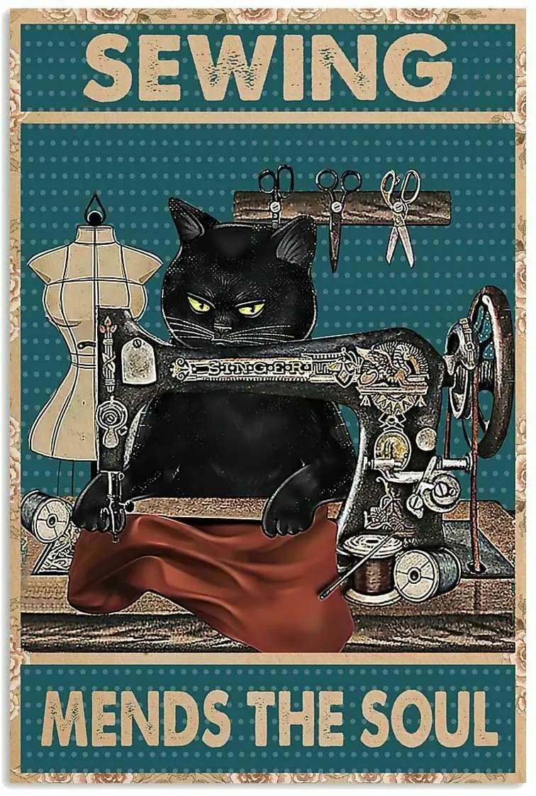 Cat Sewing Tin Sign Retro Kitchen Restaurant Farm Bathroom People Cave Farm Wall Decoration Iron Metal Plate 8x12inch
Cat Sewing Tin Sign Retro Kitchen Restaurant Farm Bathroom People Cave Farm Wall Decoration Iron Metal Plate 8x12inch