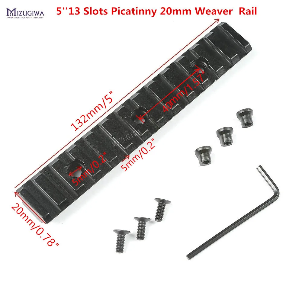 MIZUGIWA 5'' Picatinny Round Bottom 20mm Dovetail Weaver Rail Handguard Section Aluminum Mount Base Adapter Install Scope
MIZUGIWA 5'' Picatinny Round Bottom 20mm Dovetail Weaver Rail Handguard Section Aluminum Mount Base Adapter Install Scope