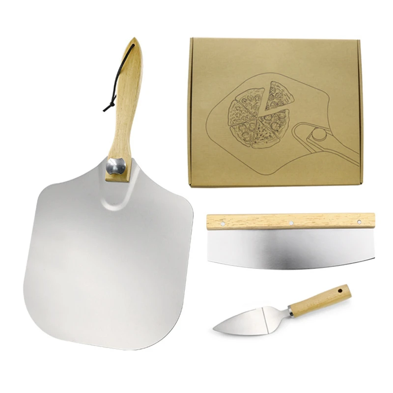 Pizza Shovel Pastry Tools Accessories Pizza Peel Round Stainless Steel Non-stick Pizza Paddle Spatula With Oak Wooden Handle
Pizza Shovel Pastry Tools Accessories Pizza Peel Round Stainless Steel Non-stick Pizza Paddle Spatula With Oak Wooden Handle