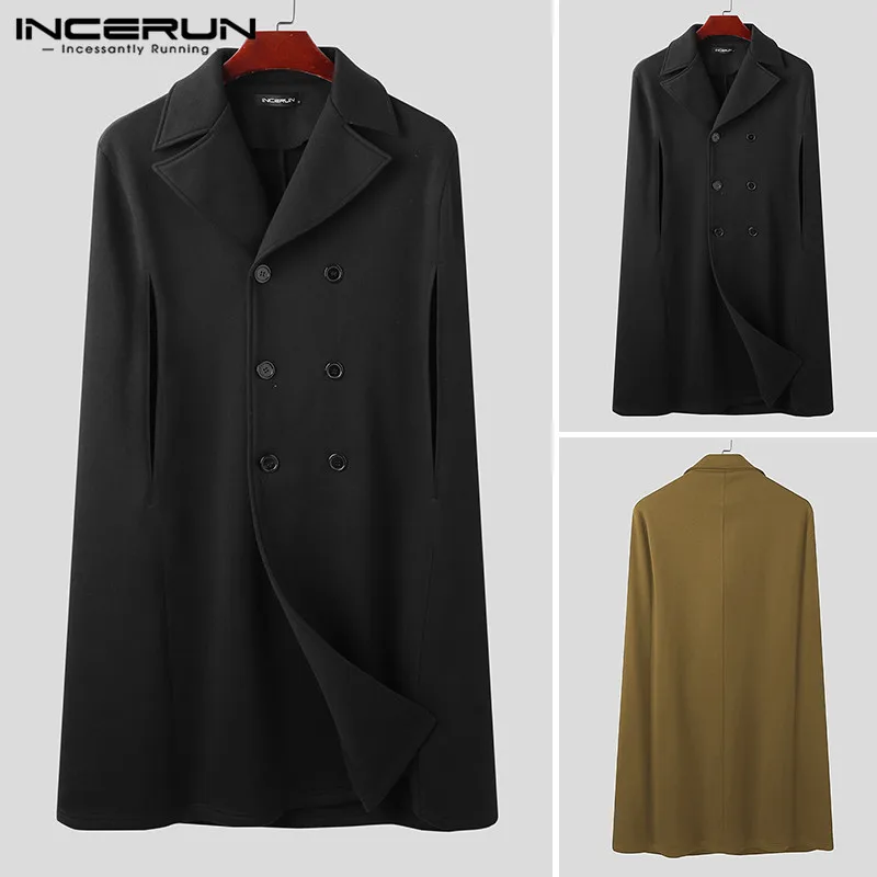 Mens Trench Solid Color Lapel Neck Poncho Vintage Double Breasted Loose Coats Man Long Style Cloak Capes Streetwear 5XL INCERUN
Mens Trench Solid Color Lapel Neck Poncho Vintage Double Breasted Loose Coats Man Long Style Cloak Capes Streetwear 5XL INCERUN