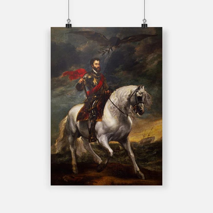 Equestrian portrait of the Emperor Charles V Painting Canvas poster wall Art decor Living room Study Home Decoration Prints 
Equestrian portrait of the Emperor Charles V Painting Canvas poster wall Art decor Living room Study Home Decoration Prints