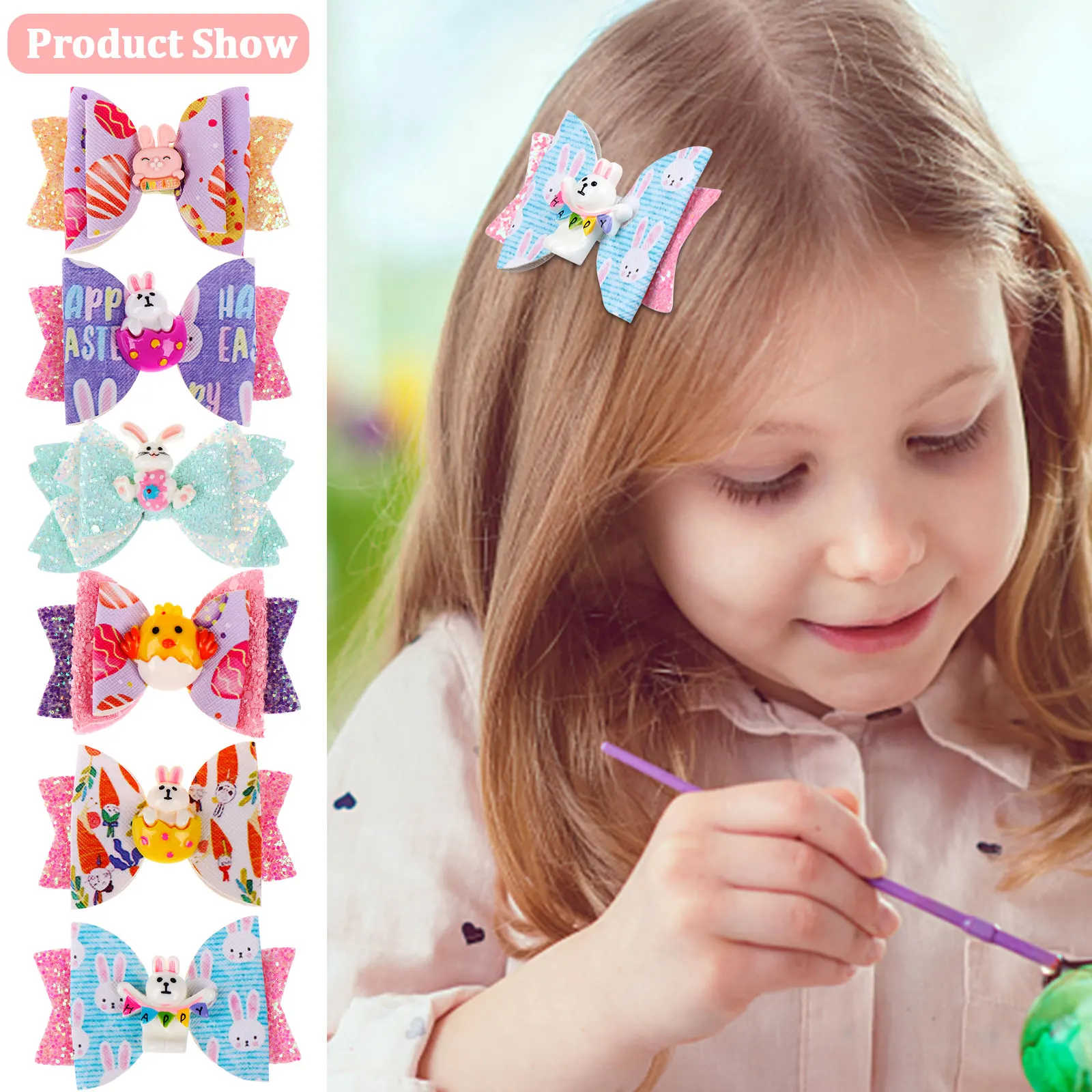 6 шт., заколки для волос в виде кролика
6 шт., заколки для волос в виде кролика