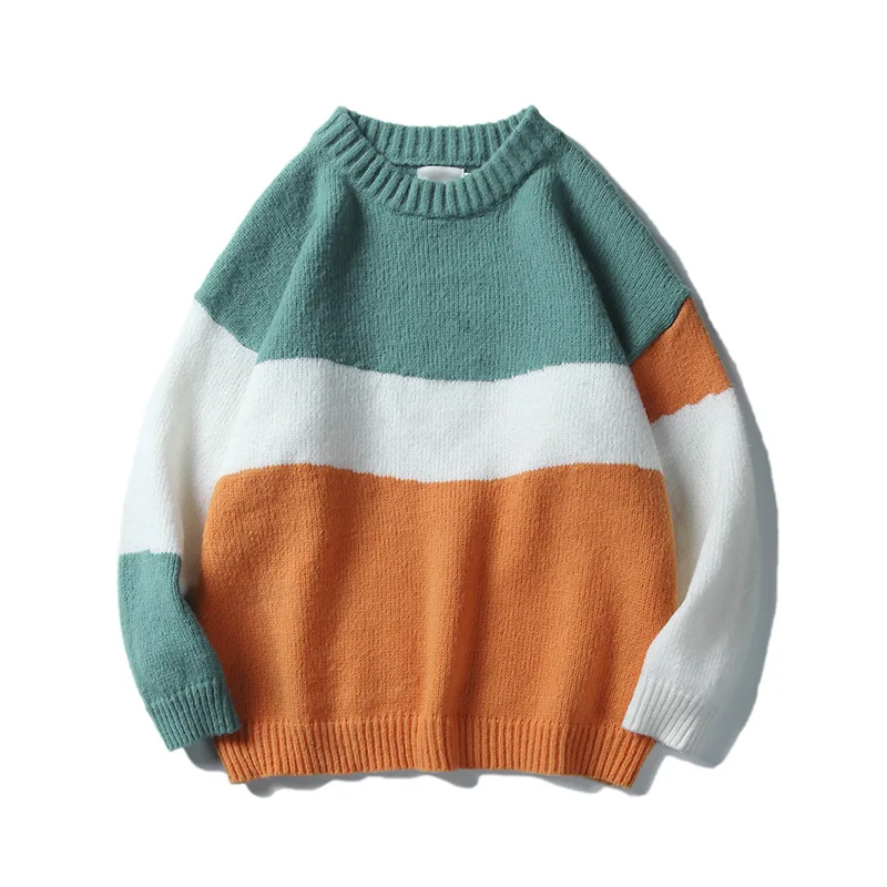 Vintage Casual Unisex Couple Pullovers Mens Sweaters O-Neck Oversize Knittwear 2021 Autumn Stitching Color Male Sweaters Tops
Vintage Casual Unisex Couple Pullovers Mens Sweaters O-Neck Oversize Knittwear 2021 Autumn Stitching Color Male Sweaters Tops