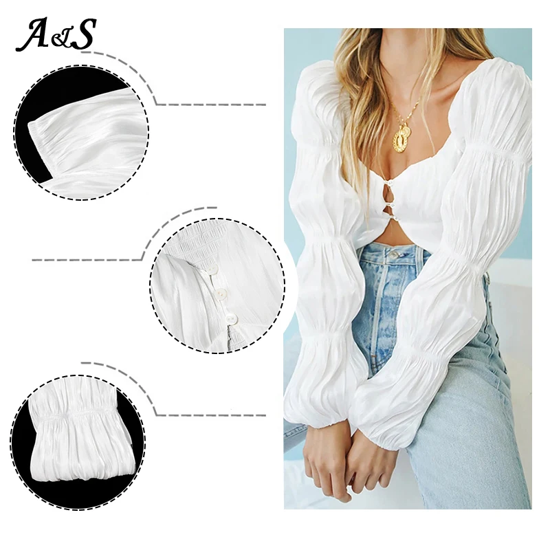 Anbenser Women Elegant Blouses Puff Sleeve Casual Smock Blouse Ladies Chic Square Collar Tops Feminina Camisas Women Clothing
Anbenser Women Elegant Blouses Puff Sleeve Casual Smock Blouse Ladies Chic Square Collar Tops Feminina Camisas Women Clothing