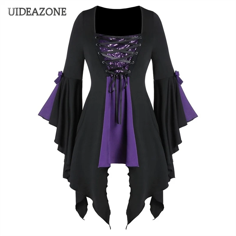 Женское платье с блестками UIDEAZONE винтажное готическое Бандажное в стиле пэчворк