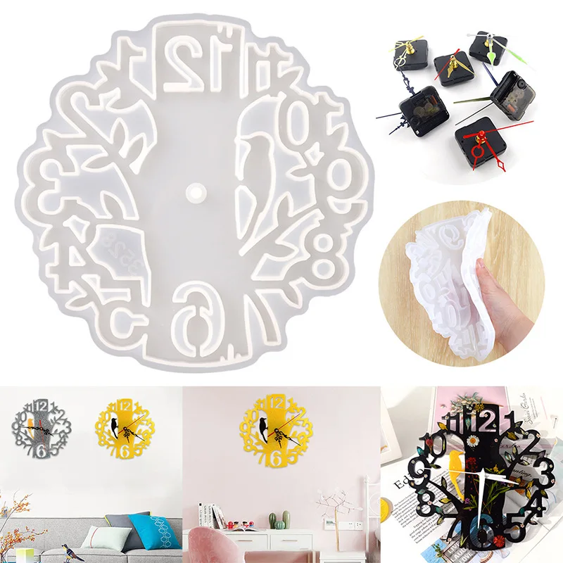 Woodpecker with Tree Wall Clock Resin Molds DIY Epoxy Resin Forest Style Bell Silicone Molds
Woodpecker with Tree Wall Clock Resin Molds DIY Epoxy Resin Forest Style Bell Silicone Molds