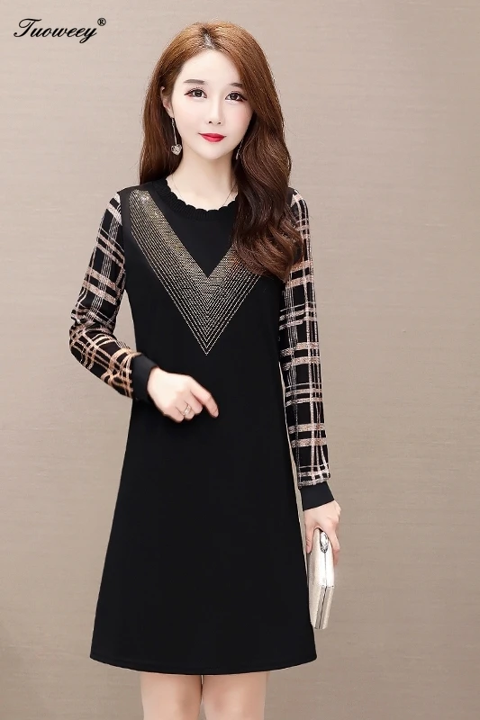 2019 Autumn Winter Plus Size plaid patchwork mini Dresses Women Elegant Korean loose tshirt Dress Party Long Sleeve Vestidos
2019 Autumn Winter Plus Size plaid patchwork mini Dresses Women Elegant Korean loose tshirt Dress Party Long Sleeve Vestidos